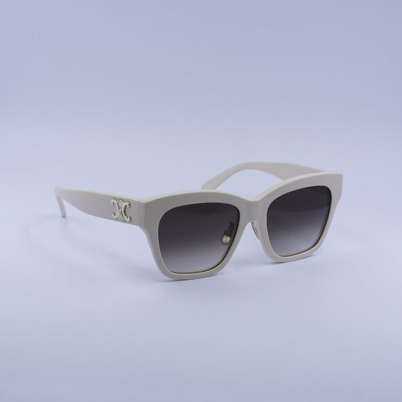 Celine CL40253F 25F TRIOMPHE Sunglasses Cream Square Frame, Brown Lenses - Picture 1 of 11